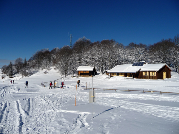 Arrivee au refuge du Chioula en skis de fond ou en raquettes à neige