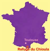 situation du refuge du Chioula ariège pyrénées et des chemins de randonnees